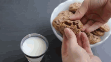 Dunking Cookie In Milk GIF - Milk Cookies Milk And Cookies GIFs