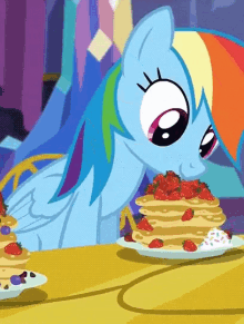 my little pony rainbow dash eating